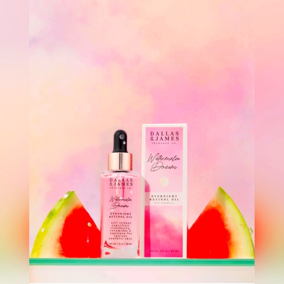 5/75$ Dallas & James Skincare Co. Watermelon Dream Overnight Retinol Oil - Picture 1 of 13